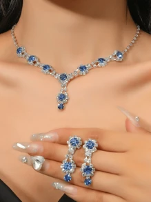 yijiangbeiting Bộ Trang Sức Nữ - Bạc - Xem 3