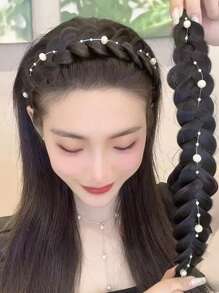 1个/3个装 女士鱼尾辫假发发圈发箍发夹可爱头饰发饰，发带，发箍头饰 - 彩色 - 查看 4