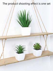 1 件/3 件套人造多肉迷你盆栽植物 - 适用于商店、家庭、客厅、卧室、浴室、书桌装饰 - 白綠色 - 查看 9