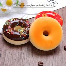 6 Piezas, Set De Donas Simuladas De Pu Modelo De Juego De Comida Simulada, Pegatinas De Refrigerador, Accesorios De Decoración De Mesa De Postres, Postre Simulado, Pastel, Pan, Adornos Decorativos, Juguetes Para Aliviar El Estrés, Accesorios De Fotografía, Cosas Extrañas - Juego de donuts de 7 cm con estilo de aguja de 6 colores. - Ver 3