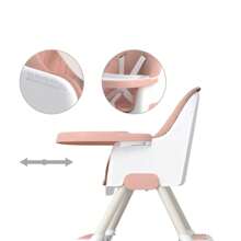 UBRAVOO Trona Bebé 6 Meses y Más, Trona 2 en 1 para Bebés y Niños Pequeños con Reposapiés, Doble Bandeja Desmontable, Trona Fácil de Limpiar para Niños y Niñas - Rosa - Ver 4