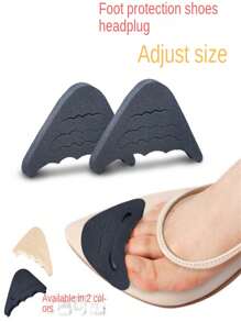 1pc Toe Box Half Size Shoe Insert, Forefoot Cushion Anti-Slip Insole For Shoe Size Reduction - one-size - View 2