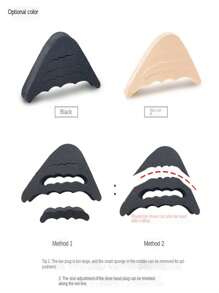 1pc Toe Box Half Size Shoe Insert, Forefoot Cushion Anti-Slip Insole For Shoe Size Reduction - one-size - View 3