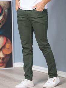 Men Pants - 橄欖綠 - 查看 3