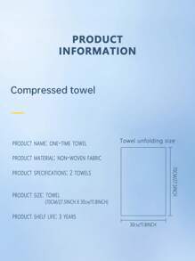 2入組一次性毛巾，旅行露營毛巾，方便攜帶柔軟毛巾適用於旅館浴室水療旅遊，強力吸水 - 白色 - 查看 3