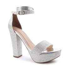 Women Heeled Sandals - Silver - View 3