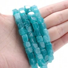 1 Strand 8x8mm Natural Stone Crystal Apatite Tourmaline Aquamarines Morganite Beads For Jewelry Making DIY Bracelet Necklace Accessories