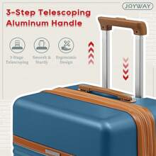 Joyway Luggage 20 Inch Carry On Luggage Sets, Expandable Suitcase Set With Spinner Wheel And TSA Lock, Hard Shell 3 Piece Luggage Sets For Travel - 藍色 - 查看 3
