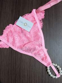 Women Crotchless Panties - 粉色 - 查看 1