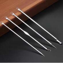 Kit 4 Peças Removedor de Cravos E Espinhas Extrator Profissional Limpa Poros Fan Nails