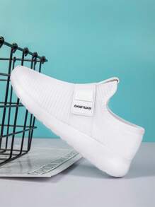 DaoLxi Scarpe casual da uomo bianche, slip on, leggere, da lavoro, da ginnastica, traspiranti, antiscivolo, in rete, da passeggio, da palestra, scarpe da allenamento comode - Bianco - Visualizzare 6