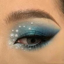 1pc  Tear Rhinestone Nose Stud Sticker, Non-Piercing, Self-Adhesive, Punk Style Fake Diamond Nose Ring For Halloween, Multi-Size Acrylic Diamond & Pearl Sticker, 450pcs/Sheet, Makeup And Nail Art Decor - Clear - View 7