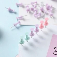 50pcs Colorful Drawing Pin, Simple Multipurpose Thumbtack For School, Office, Photo Fixing Back To School,Back To School,School Supplies