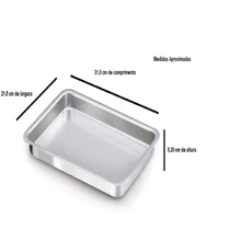 Kit 3 Assadeira Extra Retangular Para Bolo Alumínio Polido Profissional IF 35