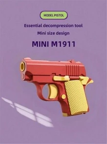 1入迷你紅蘿蔔玩具槍1911款式3D印刷重力紅蘿蔔槍刀玩具減壓手槍 - 粉色 - 查看 8