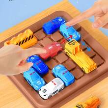 汽車逃脫拼圖玩具套裝,包括數學思維和空間訓練桌上遊戲,附有隨機顏色的車輛方塊 - 彩色 - 查看 4