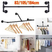 Industrial Pipe Clothing Rack Wall Mounted Clothes Rail Hanging Display Rack