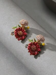 1 đôi vui tươi & Thanh lịch Men răng Bọ rùa & Hoa Bông tai stud , Thích hợp Đối với Nhiều loại Dịp , Như Lễ hội , Sinh nhật , Ngày Đêm , Dạ hội , Đám cưới , Các bữa tiệc , Kỳ nghỉ , Mua sắm , Hằng ngày Commute - Đầy màu sắc - Xem 3