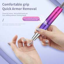 可充電電動美甲機,便攜式指甲打磨機,適用於修指甲、卸甲等,母親節、情人節情人節禮物男友禮物聖帕特裡克節（粉色） - 紫色 - 查看 6