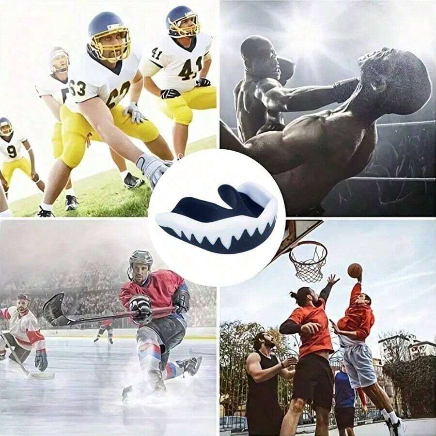 1pc Black & White Sports Mouthguard, Professional Mouthguard For Boxing