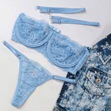 Women Sexy Lingerie Sets - Baby Blue - View 1