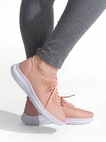 Women Wedge Sneakers - 乾枯玫瑰色 - 查看 5