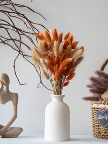 70/130 piezas Cola de conejo natural seca, color naranja y natural, decoración bohemia para centros de mesa de boda, decoraciones de otoño para el hogar, suministros para fiesta de baby shower. (Color naranja y natural), Día de San Valentín, Regalo - color naranja - Ver 1