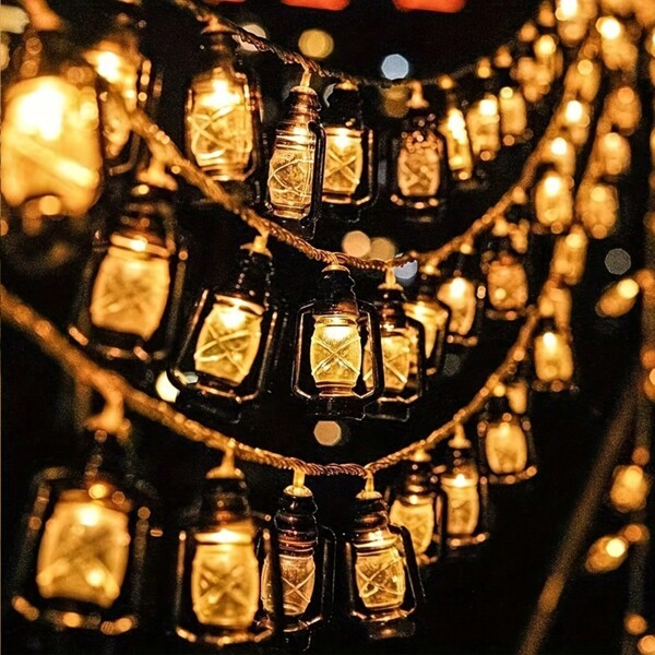 1 set de lumini decorative cu kerosen cu LED-uri (fără baterie), lumini de camping în aer liber, lumini de atmosferă pentru decorul cortului, petreceri de festival, nunți, curte, lumini decorative pentru fundalul casei