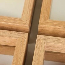 1PC Double Sided Transparent Glass DIY Photo Frame, Table Ornament, Plant Specimen Frame, Picture Frame - Wood Color - View 6