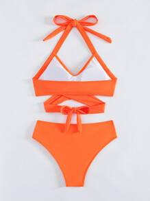Bộ đồ tắm có dây đeo chéo đi biển mùa hè - trái cam - Xem 8