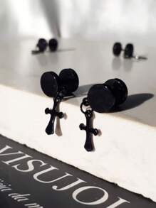 Men's Earrings - 黑色 - 查看 5