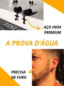 Men's Earrings - 黑色 - 查看 8