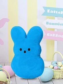 1PC Rabbit Plush Doll, Easter Bunny Plush Toys, Soft Simulation Stuffed Animal Doll, Colorful Easter Decorations, Birthday Easter Gifts - Blue - View 1