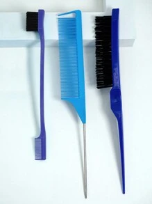 Bộ 3 lược - 1 lược đuôi nhọn, 1 lược viền tóc, 1 lược chải ngược, lược hai mặt nhọn dùng để tạo kiểu tóc, thích hợp để tạo hình lông mày, chải tóc dài, trang điểm, dụng cụ làm tóc tại salon. - Nhiều màu - Xem 7