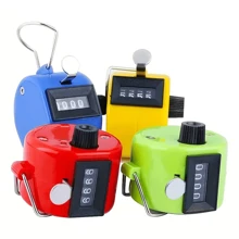 1pc 4-Digit Portable Plastic Mechanical Manual Hand Tally Counter With Multiple Colors, Suitable For Various Sports Counting