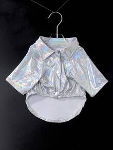 1件聚酯纖維的襯衫,可以按扭收緊,適用於小型犬種穿著,如泰迪熊犬等,四季均適用,室內室外均可 - 彩色 - 查看 5