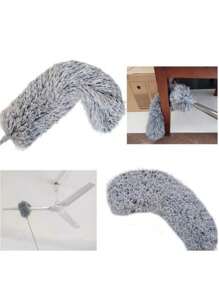 1 Stainless Steel Pole Retractable Duster With 110-Inch Extra Long Pole, Bendable Head And Long Handle Duster For Cleaning Ceiling Fans, High Ceilings, Blinds, Furniture And Cars