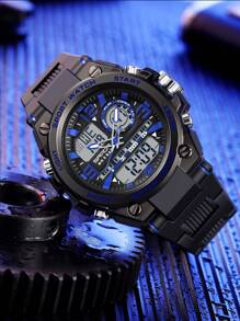 SANDA Top Brand Men's Watch 5ATM Waterproof Sports Military Watch Quartz Men's Watch Clock 6024 - Blue - View 3