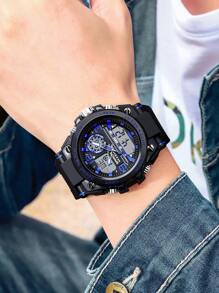 SANDA Top Brand Men's Watch 5ATM Waterproof Sports Military Watch Quartz Men's Watch Clock 6024 - Blue - View 4