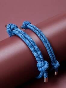 2 件裝時尚情侶手鍊創意男女簡約手鍊,適合日常配戴 - 卡其色 - 查看 7