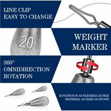 1pc Fishing Weight Lead Sinker With Swivel For Free Fishing, Bullet Shaped - Silver - View 3