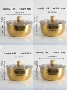 1 件韓式不鏽鋼沙拉碗金/銀,大號家用水果碗,螺螄麵碗,創意餐具,雪盤,雪盤1.5 公升/2.0 公升/2.5 公升/3.0 公升16 公分/18 公分/20 公分/22公分 - 金色 - 查看 4