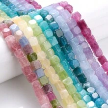 1 Strand 8x8mm Natural Stone Crystal Apatite Tourmaline Aquamarines Morganite Beads For Jewelry Making DIY Bracelet Necklace Accessories