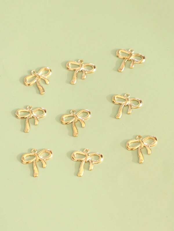 9pcs Cute And Exquisite Ribbon Bow DIY Fashion Pendants, Suitable For Earrings, Necklaces DIY Valentines