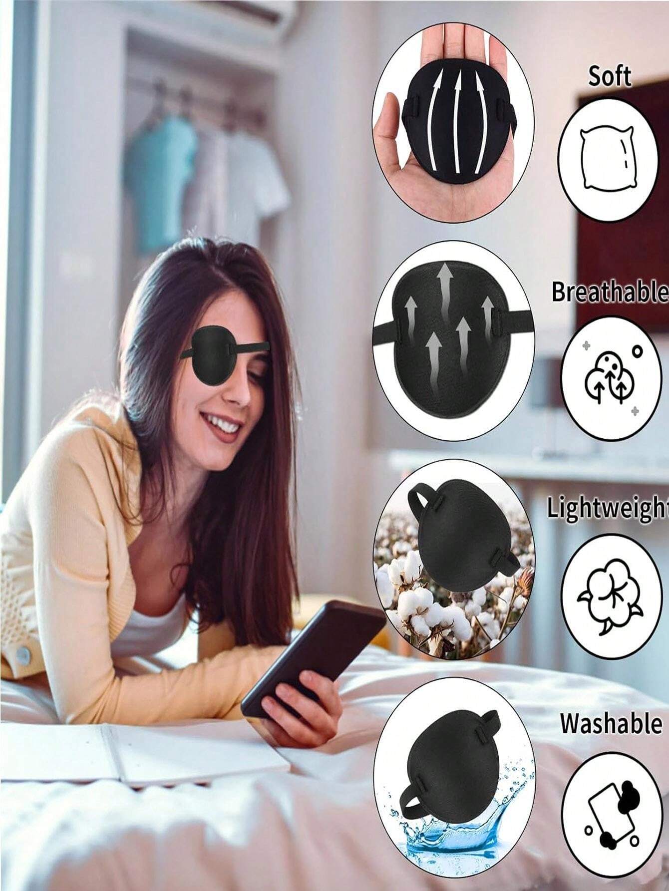 2PCS Eye Patch, 3D Adjustable Eye Patches, Amblyopia Slouchy Eye ...