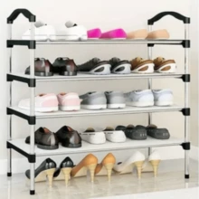 Zapatero estante de almacenamiento para el hogar de 5 niveles - Plateado - Ver 2