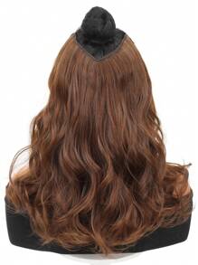 1 pieza Extensiones de cabello con 4 clips, extensiones de cabello ondulado de 16, 20, 24 pulgadas, extensiones de cabello sintético V, adecuadas para varias ocasiones como festivales de música, fiestas, cosplay, vacaciones y todas las estaciones - Light Brown - Ver 5