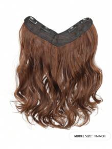 1 pieza Extensiones de cabello con 4 clips, extensiones de cabello ondulado de 16, 20, 24 pulgadas, extensiones de cabello sintético V, adecuadas para varias ocasiones como festivales de música, fiestas, cosplay, vacaciones y todas las estaciones - Light Brown - Ver 3