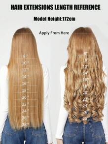1 pieza Extensiones de cabello con 4 clips, extensiones de cabello ondulado de 16, 20, 24 pulgadas, extensiones de cabello sintético V, adecuadas para varias ocasiones como festivales de música, fiestas, cosplay, vacaciones y todas las estaciones - Light Brown - Ver 10