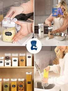 FANOVA Juego de 7 Recipientes Bluelander: Herméticos, Sin BPA y Totalmente Apilables. - transparente - Ver 4